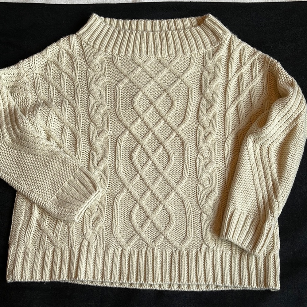 JODIFL Off White Cable Knit Chunky Sweater size S
